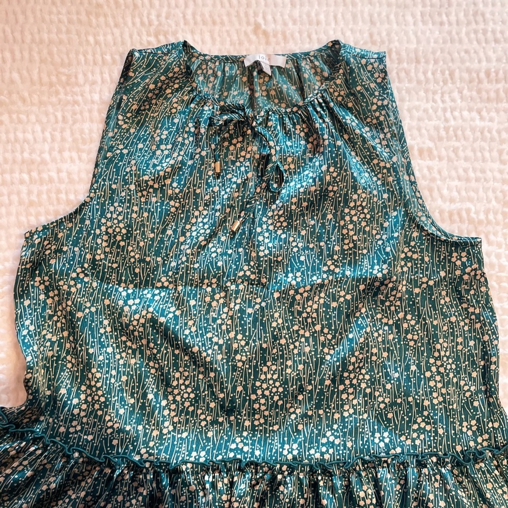 Joie | Women’s Jevan Satin Top | Teal Floral Sleeveless Top | Women’s Top | NWOT - Picture 7 of 12